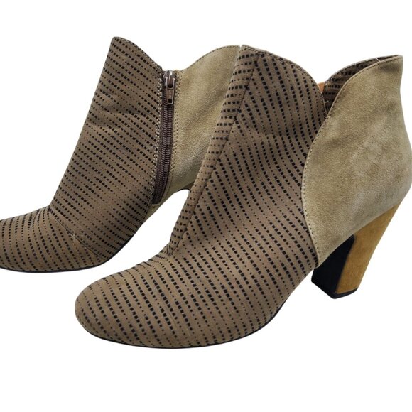Womens Nicole CeCe Side Zip Leather 3.5" Heeled Boots - Picture 1 of 8